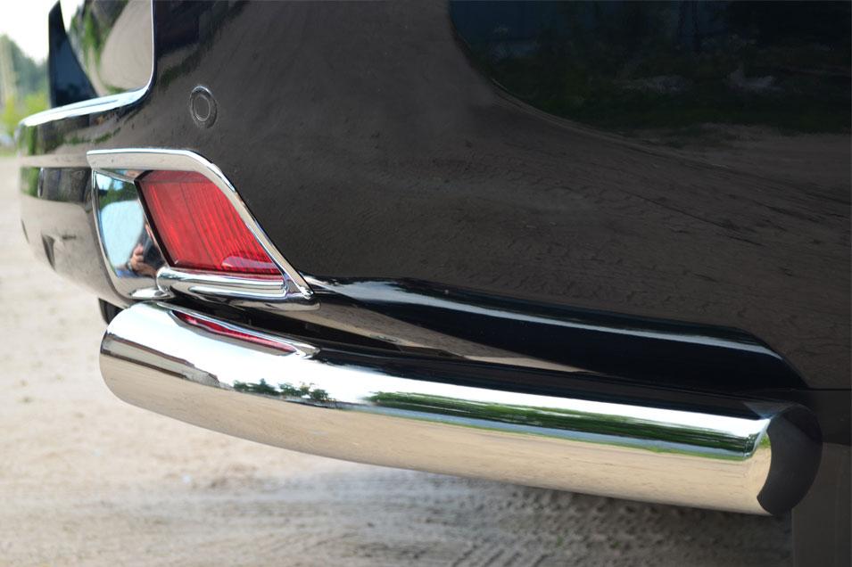 Защита заднего бампера уголки d76 для Toyota LC Prado 150 2014, Slitkoff LCPZ-001720