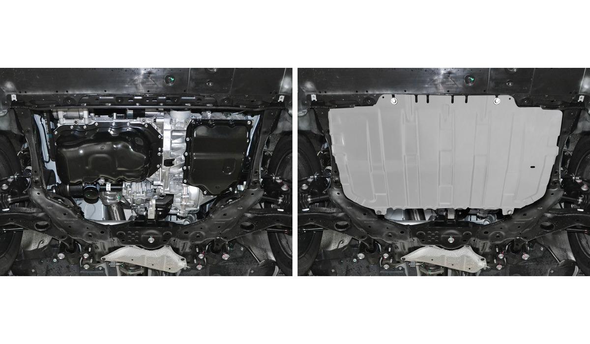 Защита картера и КПП AutoMax для Mazda 3 BM 2013-2018, алюминий 2.5 мм, с крепежом, AM333.3825.1