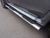 Пороги овальные с накладкой 120х60 мм для автомобиля Nissan Terrano 2014-, TCC Тюнинг NISTER14-24