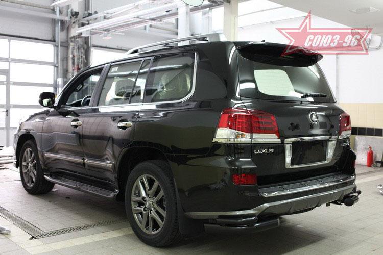 Защита задняя уголки d76/42 двойные черные для Lexus LX570 Sport 2013-, Lexus LX57.76.5019