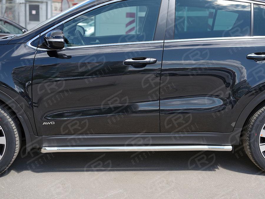 Пороги труба d42 вариант 1 Kia Sportage 2016, Slitkoff KST-002298