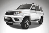 Защита переднего бампера d57 серебристая Uaz Patriot (2014-2023) , Slitkoff, арт. UP14-004S