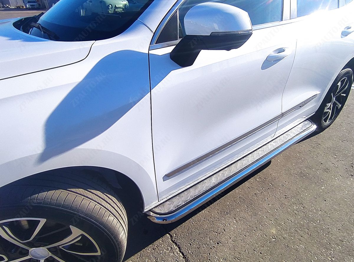 Пороги с накладным листом для автомобиля Haval Jolion 2024 арт. HVJ.24.41