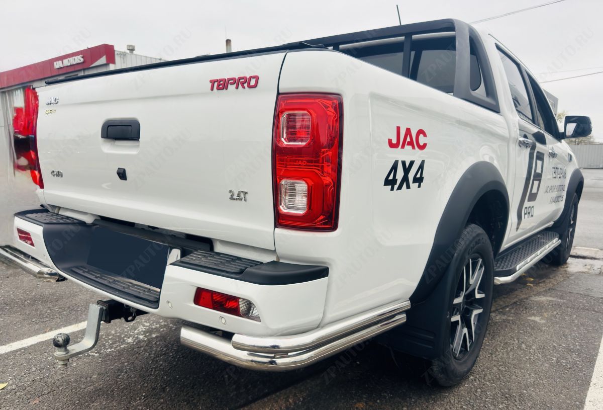 Защита заднего бампера угловая двойная для автомобиля JAC  T8 Pro 2020 арт. JAC.T8P.20.20