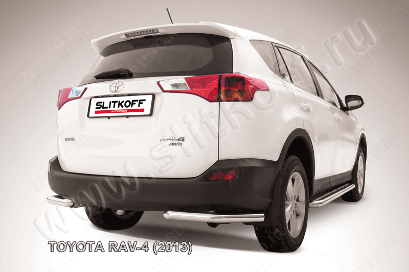 Уголки d57 Toyota Rav-4 (2012-2015) Black Edition, Slitkoff, арт. TR413-015BE