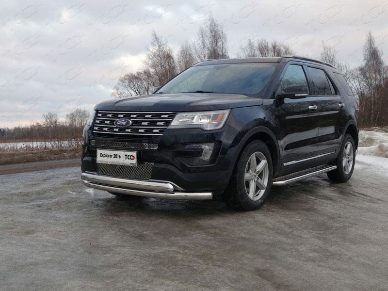 Решетка радиатора нижняя (лист) для Ford Explorer 2015 (Форд Эксплорер 2015), ТСС FOREXPL16-02, TCC Тюнинг