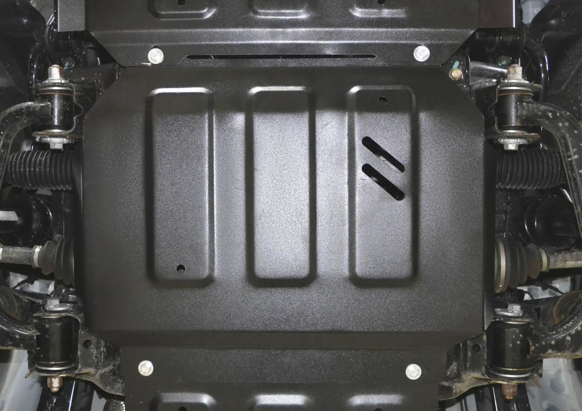 Защита картера АвтоБроня для Foton Tunland (V - 2.8D) 4WD 2017-2020, штампованная, сталь 1.8 мм, с крепежом, 111.04402.1