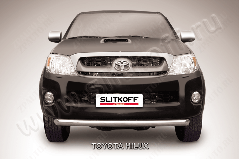 Защита переднего бампера d57 радиусная Toyota Hilux (2011-2015) , Slitkoff, арт. THL11-002