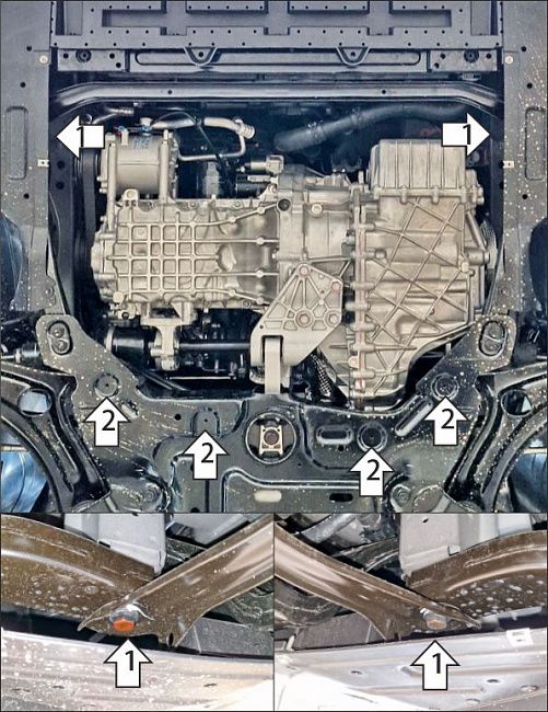 Защита стальная Мотодор (Двигатель, Коробка переключения передач), 2 мм,  Gac Empow  2025- арт. 77807