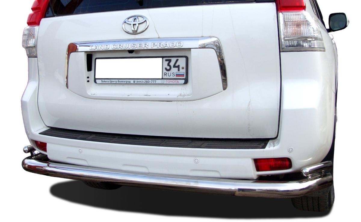 Защита заднего бампера угловая большая d76/42 для Toyota Land Cruiser Prado 150 2014, TLCP150.14.21, Россия