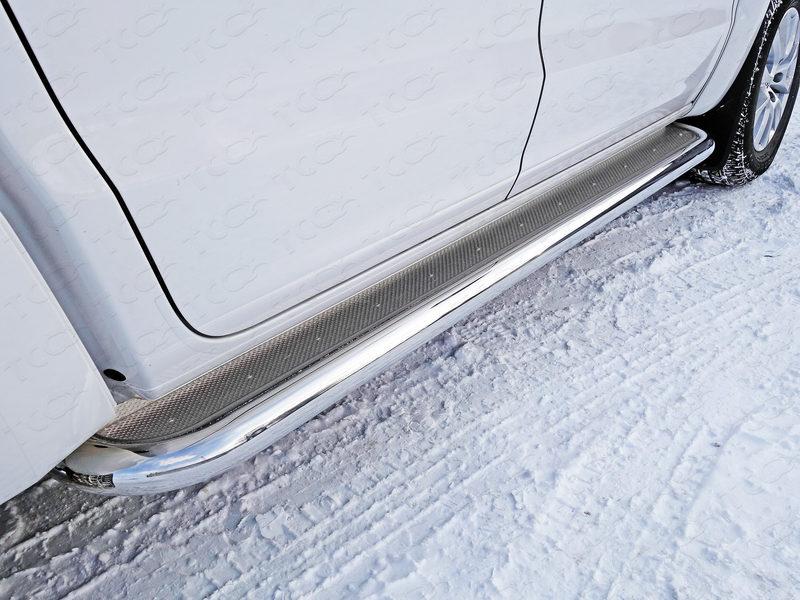Пороги с площадкой (нерж. лист)  60,3 мм для автомобиля Volkswagen Amarok 2016-, TCC Тюнинг VWAMAR17-27