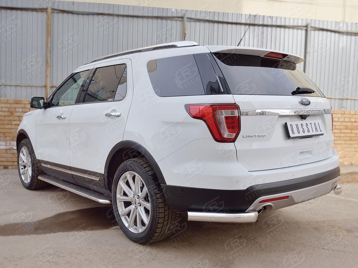 Защита заднего бампера уголки d76 для Ford Explorer 2015, Slitkoff FEZ-002667