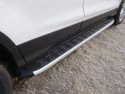 Пороги алюминиевые с пластиковой накладкой 1820 мм для автомобиля Ford Kuga 2016- TCC Тюнинг арт. FORKUG17-32AL