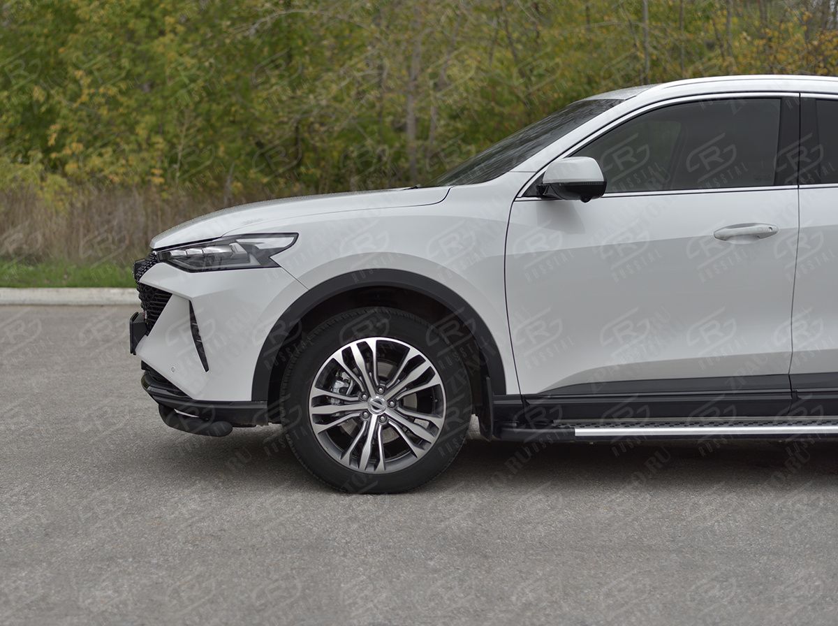 HAVAL F7X 4WD 2022- Защита переднего бампера d57 секции black HF7XZ-004002CH