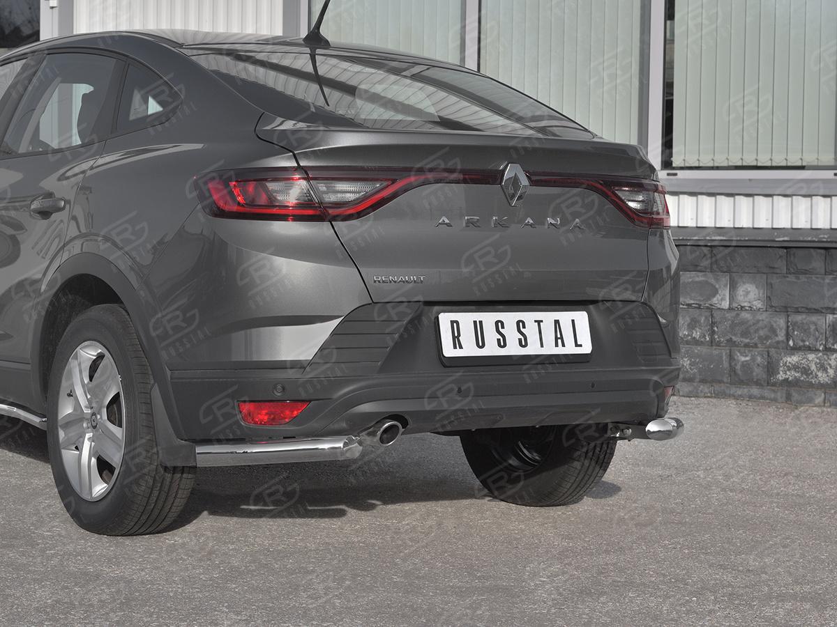Защита заднего бампера уголки d57 секции для автомобиля Renault Arkana арт. RARZ-003321, Slitkoff