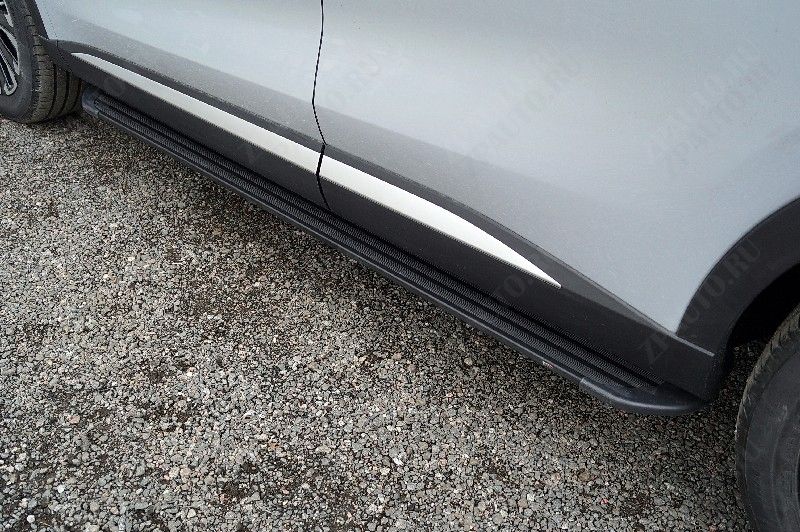 Пороги алюминиевые Slim Line Black 1820 мм Exeed RX 2.0L 4WD 2023 арт. EXEEDRX23-05B