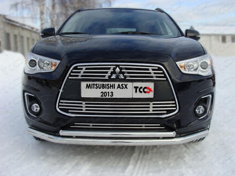 Решётка радиатора верхняя 12 мм для автомобиля Mitsubishi ASX 2013-2017, TCC Тюнинг MITSASX13-12