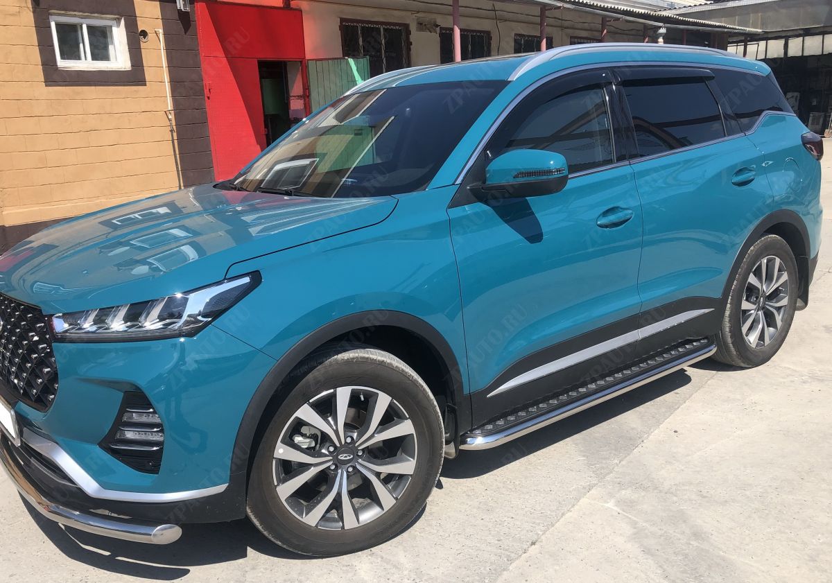 Пороги с накладным листом для автомобиля XCITE X-Cross 7 2024 арт. XCX-CR.7.24.41