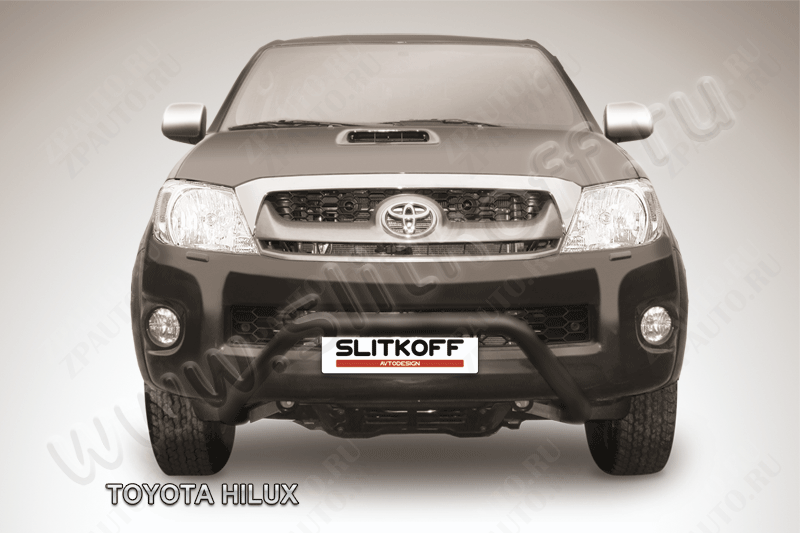Кенгурятник d57 низкий широкий мини черный Toyota Hilux (2004-2011) , Slitkoff, арт. THL006B