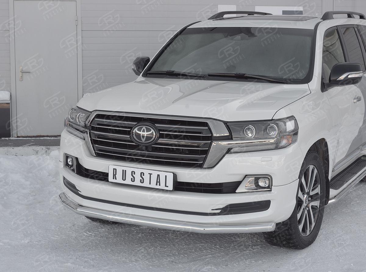 Защита переднего бампера d57 на Toyota Land Cruiser 200 2017 Excalibur, Slitkoff TLCZ-002901