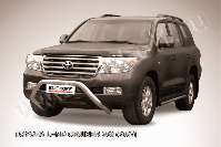 Кенгурятник d76 низкий широкий мини Toyota Land Cruiser 200 (2007-2012) Black Edition, Slitkoff, арт. TLC2-006BE