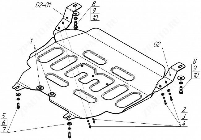 Защита стальная Мотодор (Двигатель, Коробка переключения передач), 2 мм,  для Haval Jolion  2021- арт. 73104