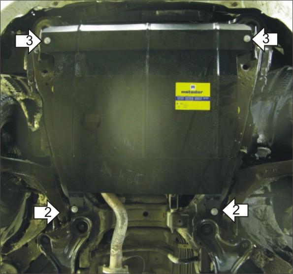 Защита стальная Мотодор (Двигатель, Коробка переключения передач), 2 мм, Сталь для Mitsubishi Grandis 1997-2003 арт. 01307