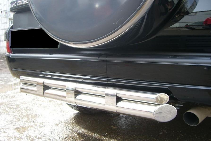 Защита заднего бампера d76/42 для Toyota Land Cruiser Prado 120, Slitkoff TPZ-000156