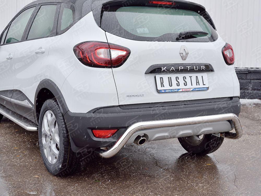 Защита заднего бампера d57 волна под машину Renault Kaptur 2016, Slitkoff RKPZ-002471