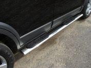 Пороги овальные с накладкой 120х60 мм для автомобиля Mazda CX-9 2013-2017, TCC Тюнинг MAZCX913-06