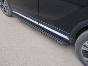 Пороги алюминиевые "Slim Line Black" 1720 мм для автомобиля Mitsubishi Eclipse Cross 2018-, TCC Тюнинг MITECLCR18-27B