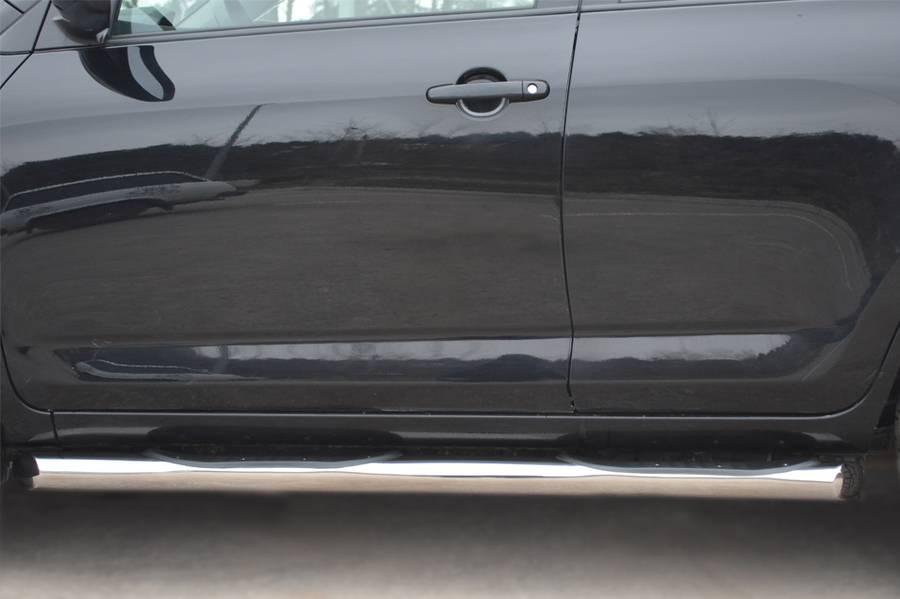 Пороги труба d76 с накладками вариант 1 для Toyota RAV 4 (обычная база) 2010, Slitkoff TRT-1001511