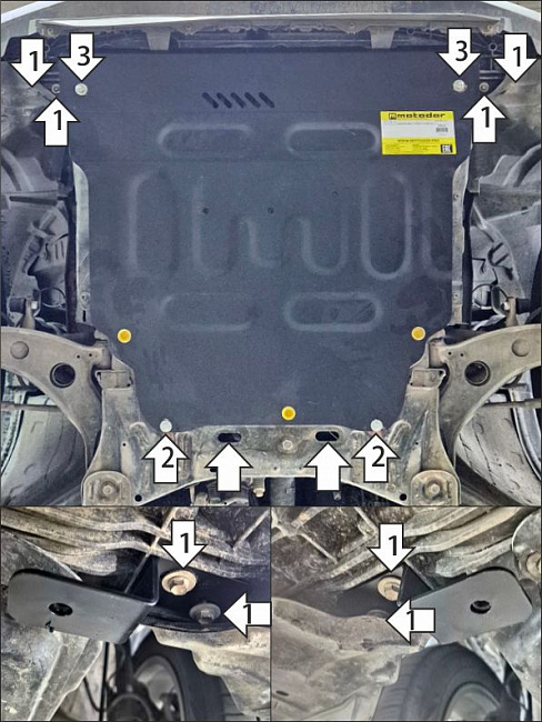 Защита стальная Мотодор (Двигатель, Коробка переключения передач), 2 мм,  Toyota Raize  2019- арт. 72512