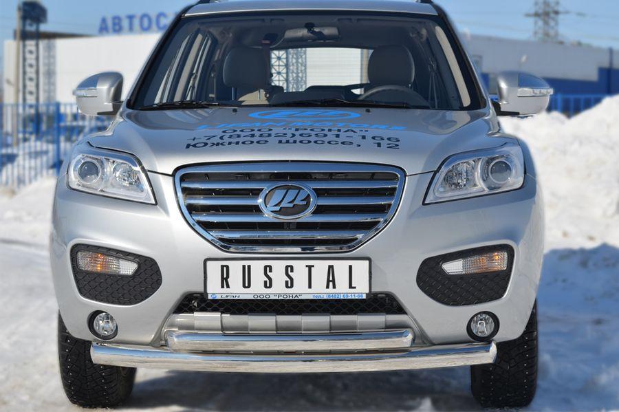 Защита переднего бампера d76/57 для Lifan X60, Slitkoff LFZ-001239