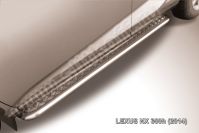 Защита порогов d42 с листом усиленная Lexus NX-300h (2014-2021) Black Edition, Slitkoff, арт. LNX009BE
