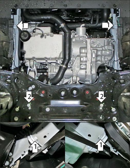 Защита АвтоСтандарт (Двигатель, Коробка переключения передач), 1,5 мм,  для Geely Tugella  2020- арт. 54205
