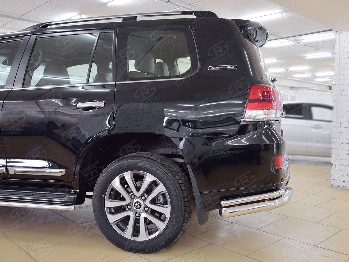 Защита заднего бампера уголки d76/42 Toyota LC 200 Executive 2016, Slitkoff TLCZ-002567