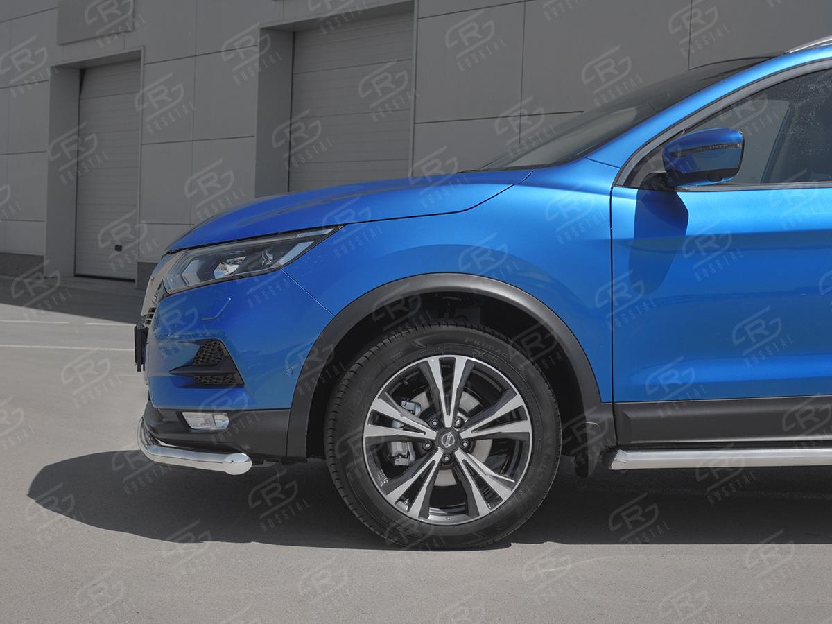 Защита переднего бампера d57 секции для автомобиля Nissan  QASHQAI 2019, Slitkoff NQSZ-003242