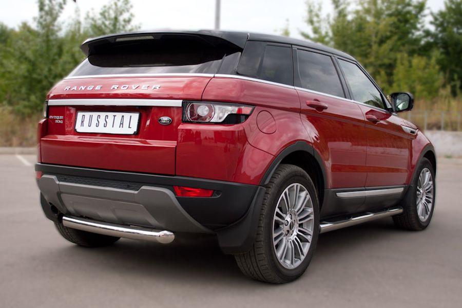 Пороги труба d76 с накладками вариант 2 для Land Rover Evoque Prestige Pure, Slitkoff REPT-0008052