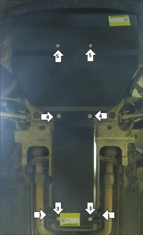 Защита стальная Мотодор (Двигатель, Коробка переключения передач), 3 мм, Сталь для Hyundai Equus 2009-2013 арт. 10903