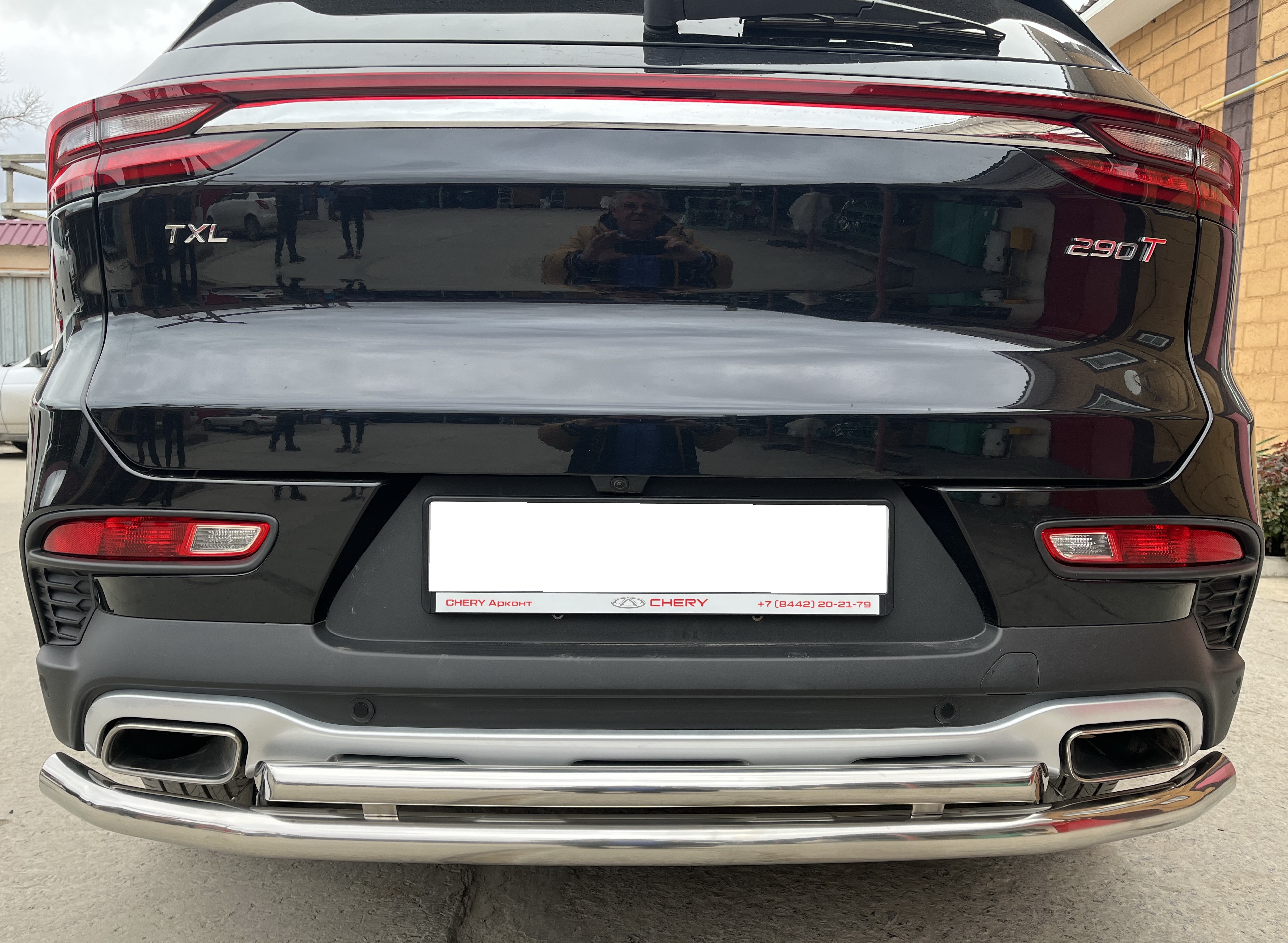 Защита заднего бампера двойная для автомобиля CHERY CheryExeed TXL 2020 арт. CHETXL.20.16