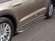Пороги с площадкой 75х42 мм для автомобиля Volkswagen Touareg 2018-, TCC Тюнинг VWTOUAR18-32