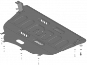Защита стальная Мотодор (Двигатель, Коробка переключения передач), 2 мм,  Gac GS4  2024- арт. 77806
