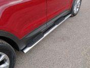 Пороги овальные с накладкой 120х60 мм для автомобиля Hyundai Santa Fe Premium (DM) 2015-2018, TCC Тюнинг HYUNSF4WD15-10