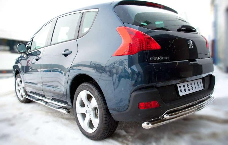 Защита заднего бампера d57/42 для Peugeot 3008, Slitkoff P38Z-000431