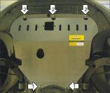 Защита двигателя, кпп алюминиевая Motodor для Ford Focus II 2004-2011 (5 мм, алюминий), 30702