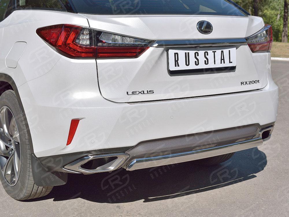 Защита заднего бампера d75х42 для Lexus RX 200t 2015, Slitkoff LRX2Z-002375