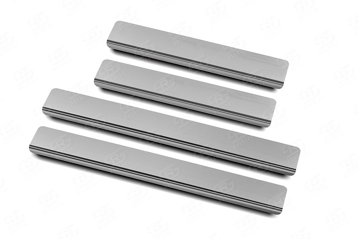 VOLKSWAGEN POLO 2020- Накладки на пороги RUSSTAL (нерж., зеркало) VWPOL20-01