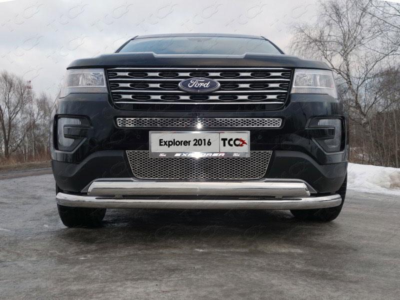 Решетка радиатора нижняя (лист) для Ford Explorer 2015 (Форд Эксплорер 2015), ТСС FOREXPL16-02, TCC Тюнинг