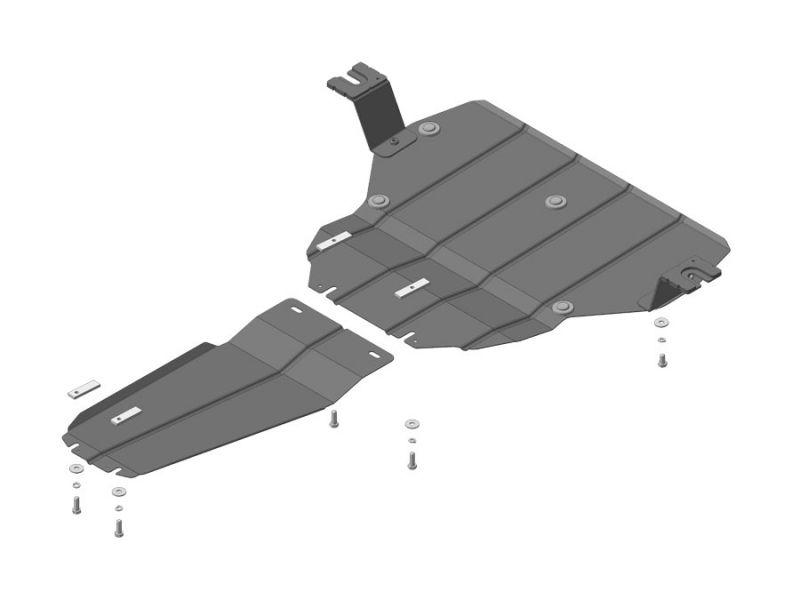 Защита двигателя, кпп стальная Motodor для Mercedes V-Klass/Vito 2014- (2 мм, сталь), 01238